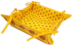 Provencal bread basket (leaf pattern. safran yellow) - Click Image to Close